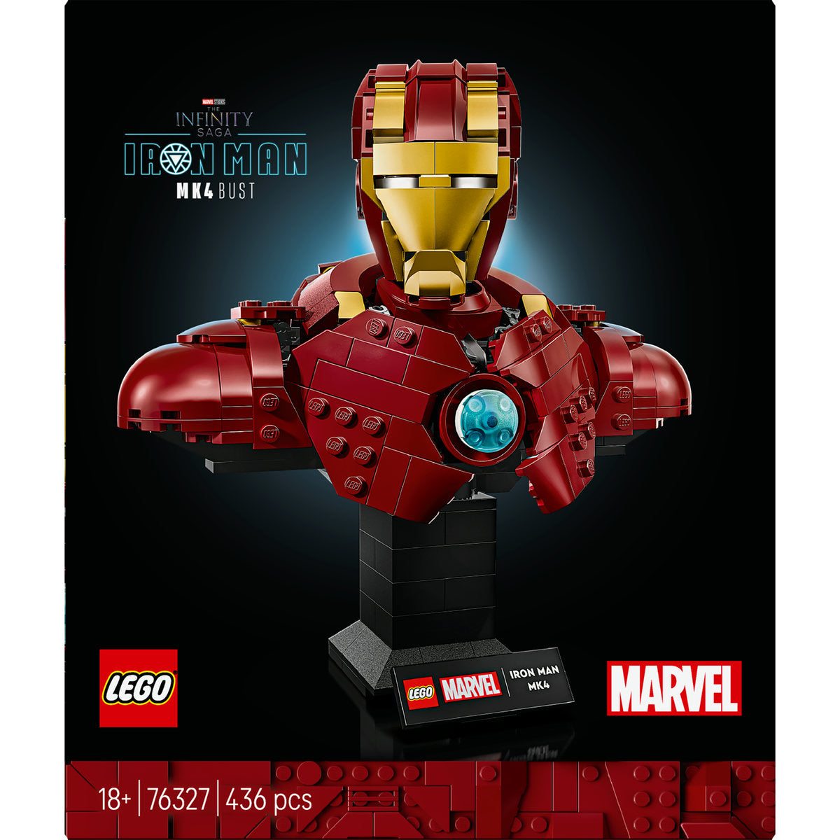 LEGO  Marvel Iron Man MK4 Bust, Buildable Model for Adults with Minifigure 76327
