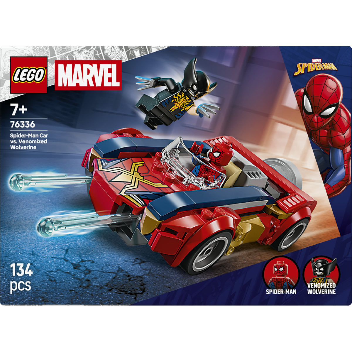 LEGO Marvel Spider-Man Car vs. Venomized Wolverine 76336