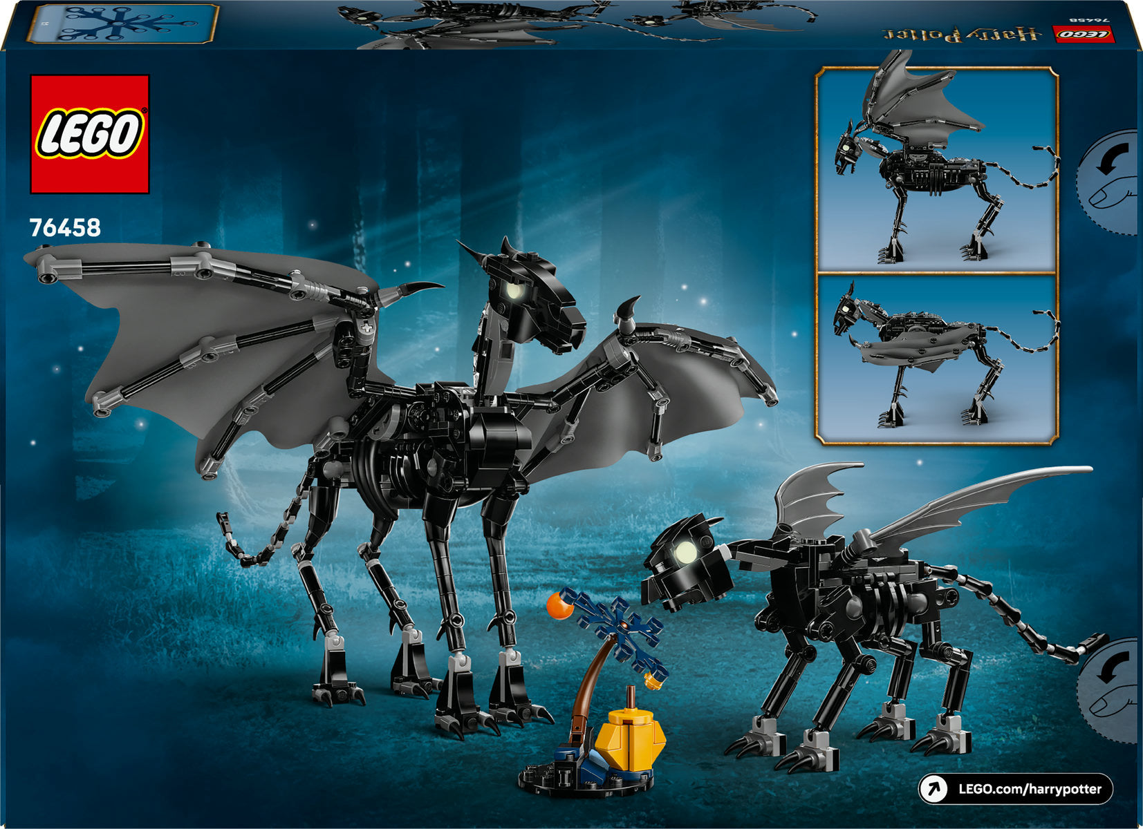 LEGO Harry Potter Thestral Family, Mythical Creature Toy Figures 76458