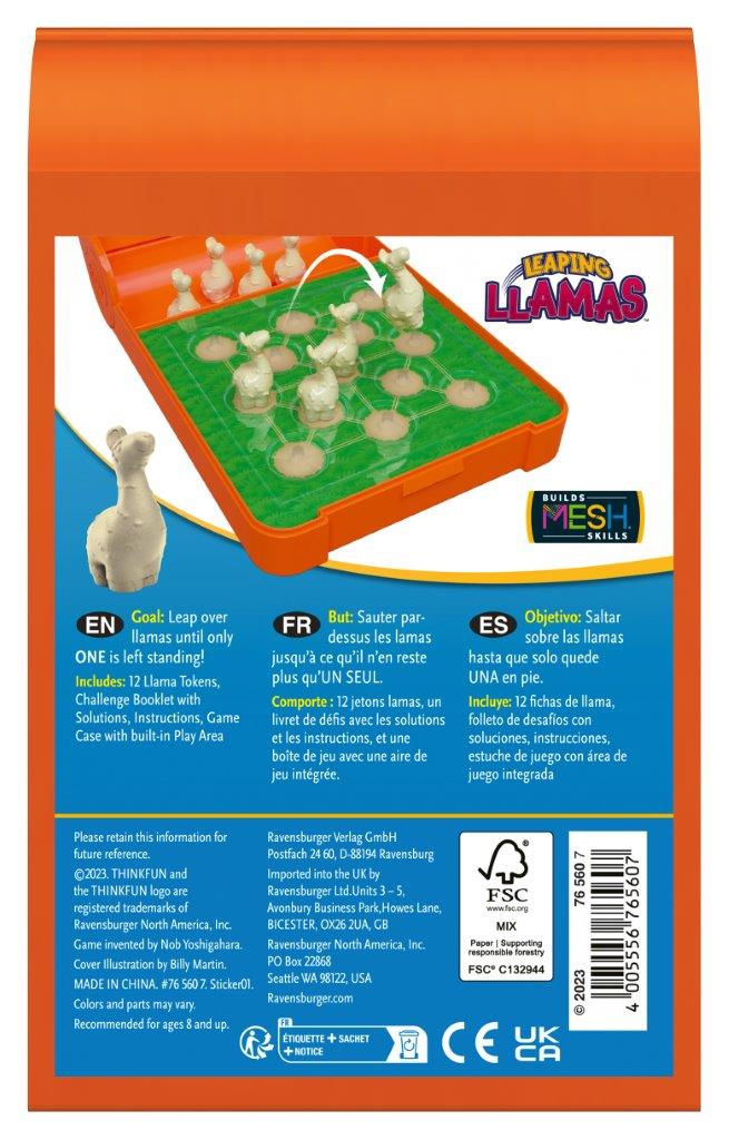 Ravensburger Flip N' Play Leaping Llamas Board Game