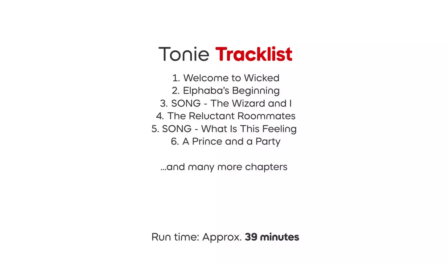 Tonies Wicked Sing & Dance