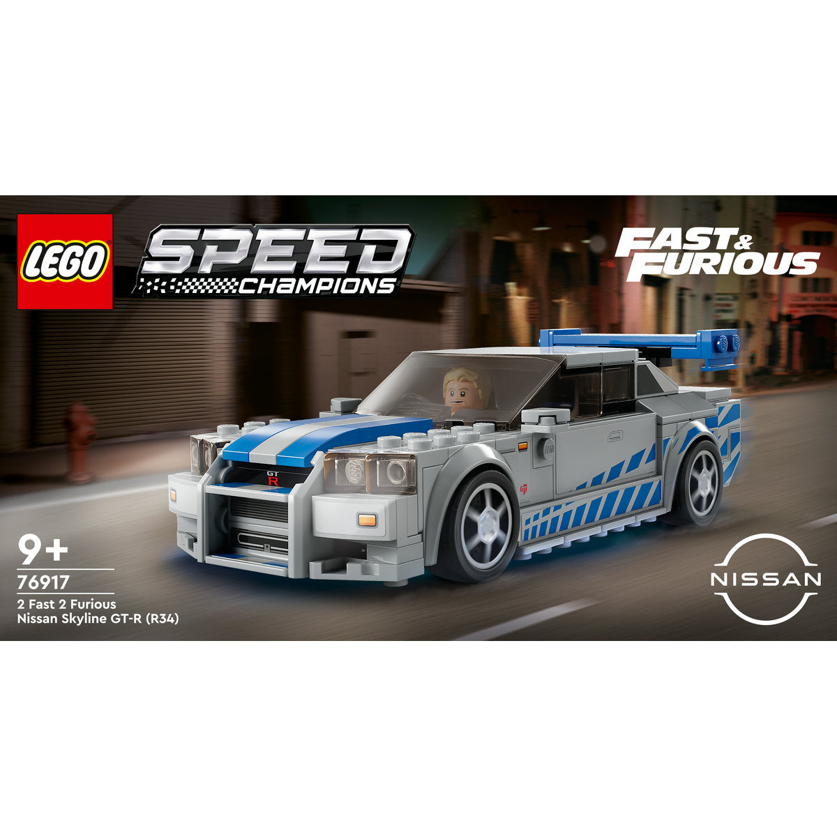 LEGO Speed Champions 2 Fast 2 Furious Nissan Skyline GT-R (R34) 76917 - Moons Toystore