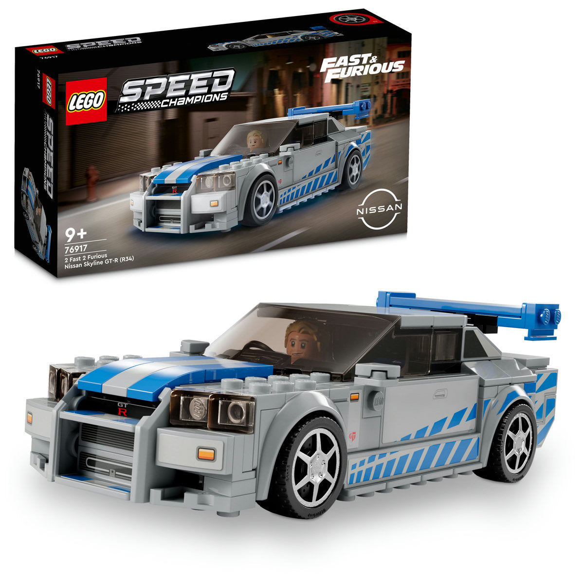 LEGO Speed Champions 2 Fast 2 Furious Nissan Skyline GT-R (R34) 76917 - Moons Toystore