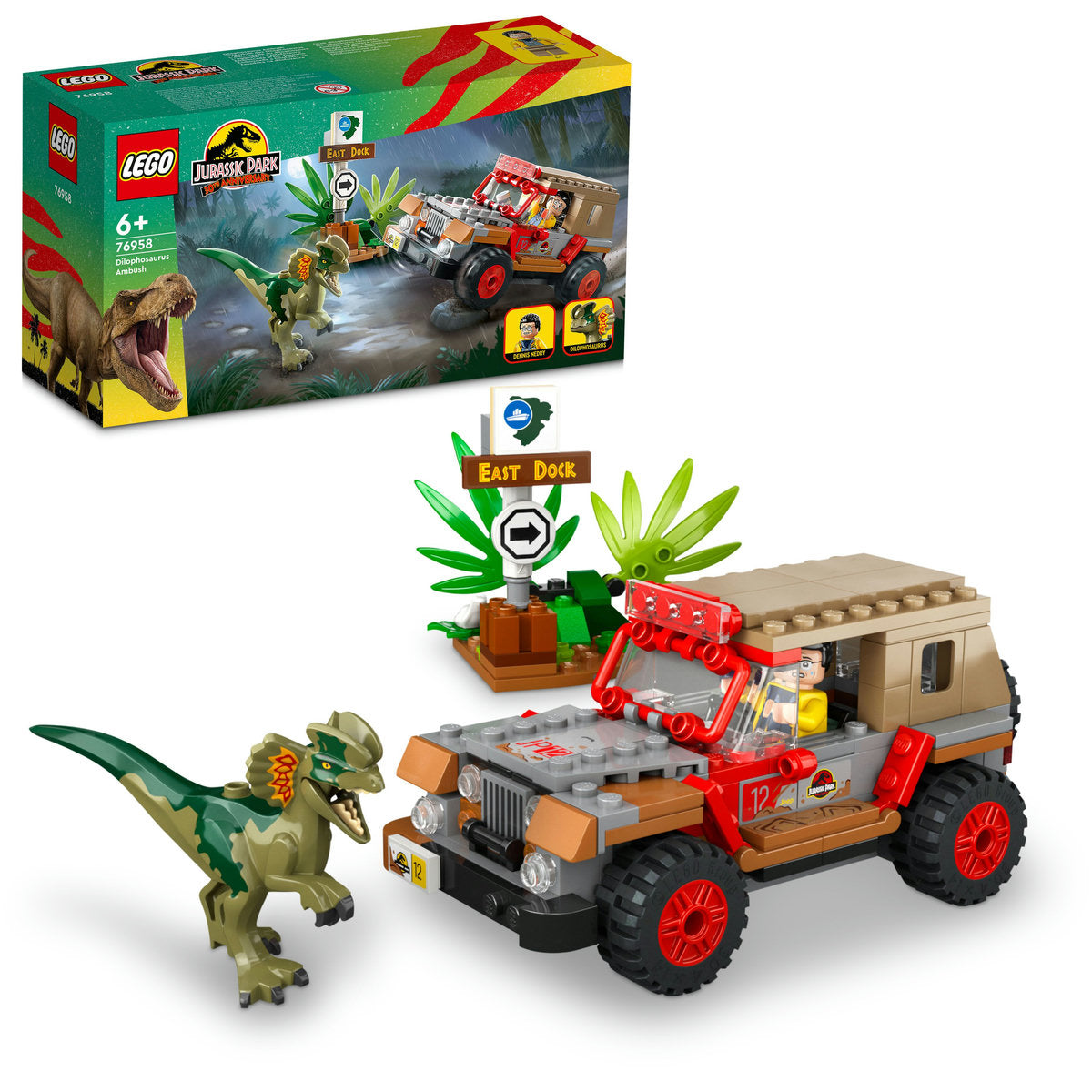 LEGO Jurassic Park Dilophosaurus Ambush Set 76958 - Moons Toystore
