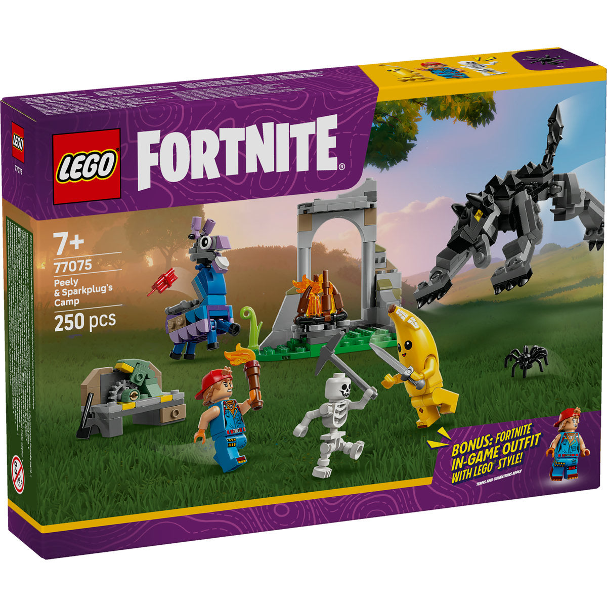 LEGO Fortnite Peely & Sparkplug’s Camp Video Game Building Set 77075