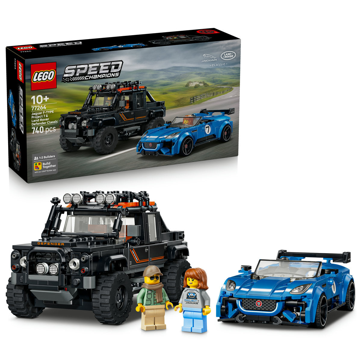 LEGO Speed Champions Jaguar Project 7 & Land Rover Defender Building Set 77264