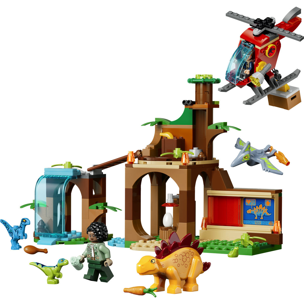 LEGO Jurassic World Velociraptor, Stegosaurus & Pteranodon Rescue Building Set 77981