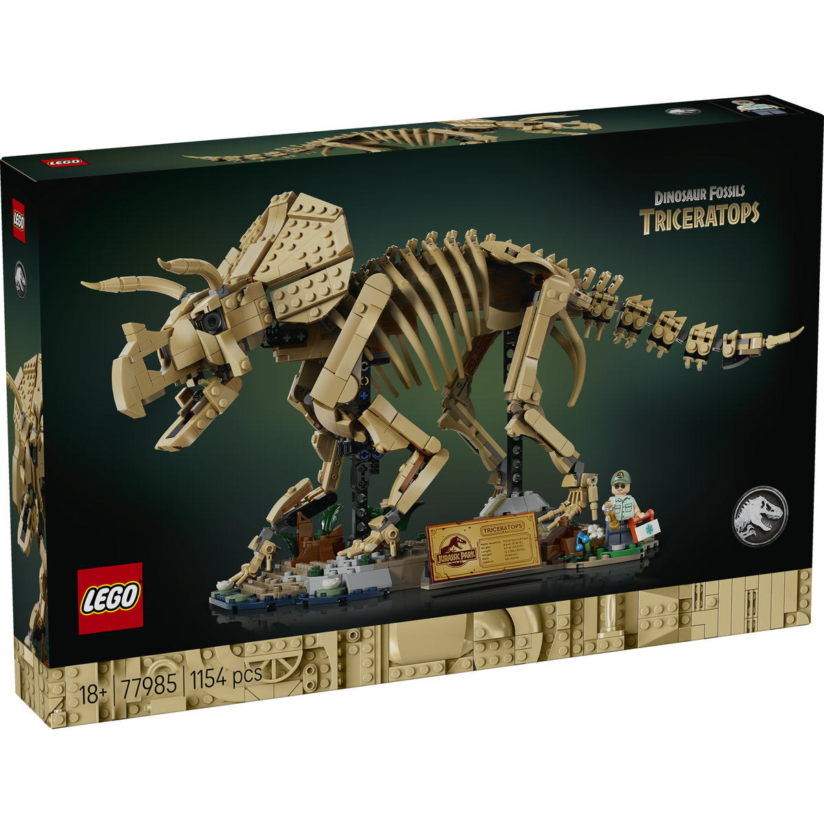 LEGO Jurassic World Triceratops Fossils Dinosaur Building Set 77985