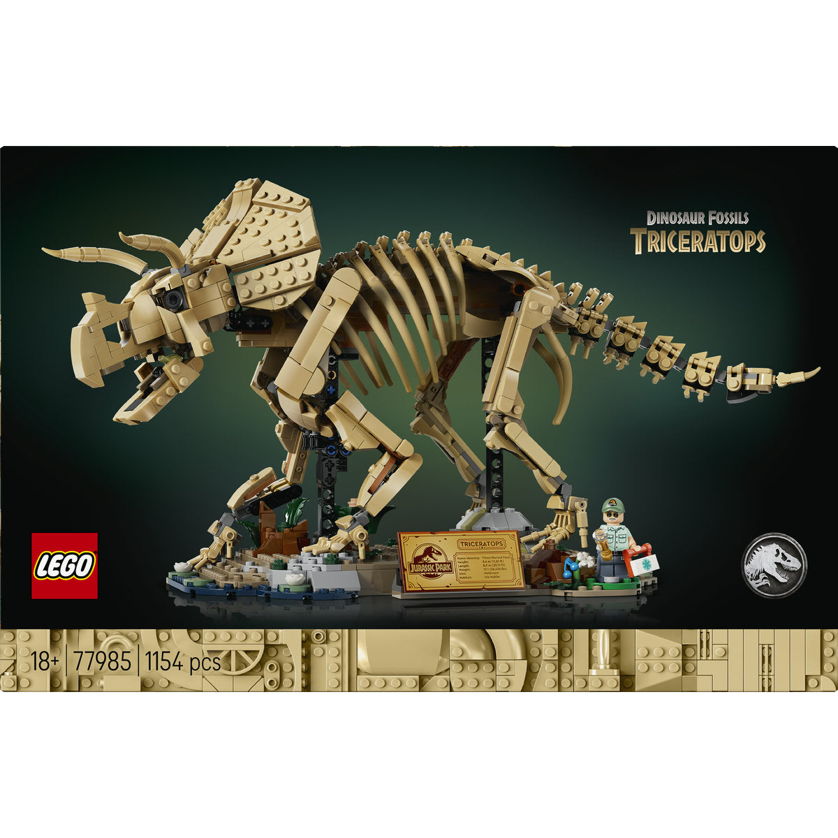 LEGO Jurassic World Triceratops Fossils Dinosaur Building Set 77985