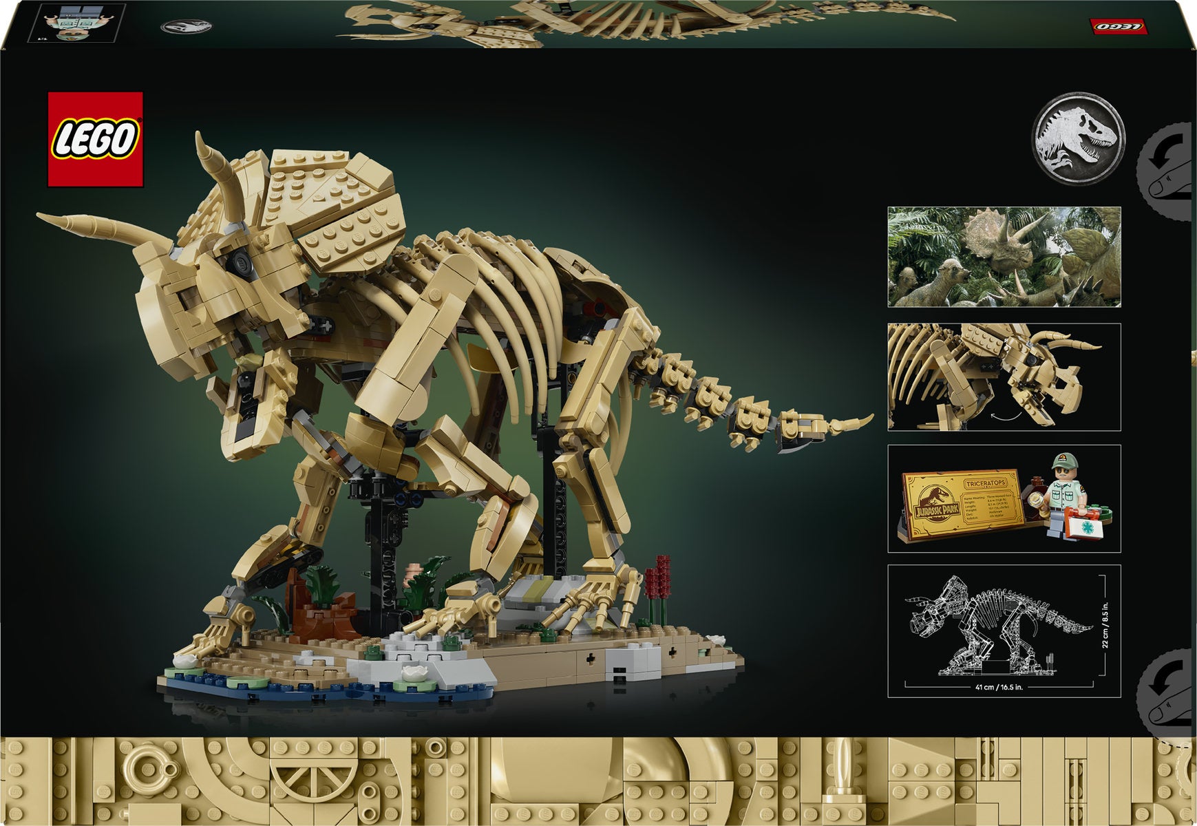 LEGO Jurassic World Triceratops Fossils Dinosaur Building Set 77985