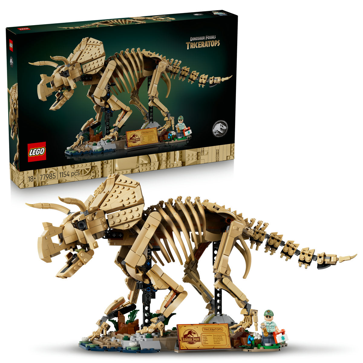 LEGO Jurassic World Triceratops Fossils Dinosaur Building Set 77985