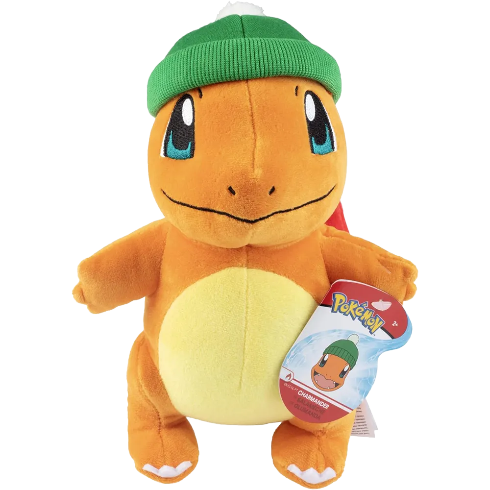 8" Pokemon Plush Xmas Charmander with Beanie