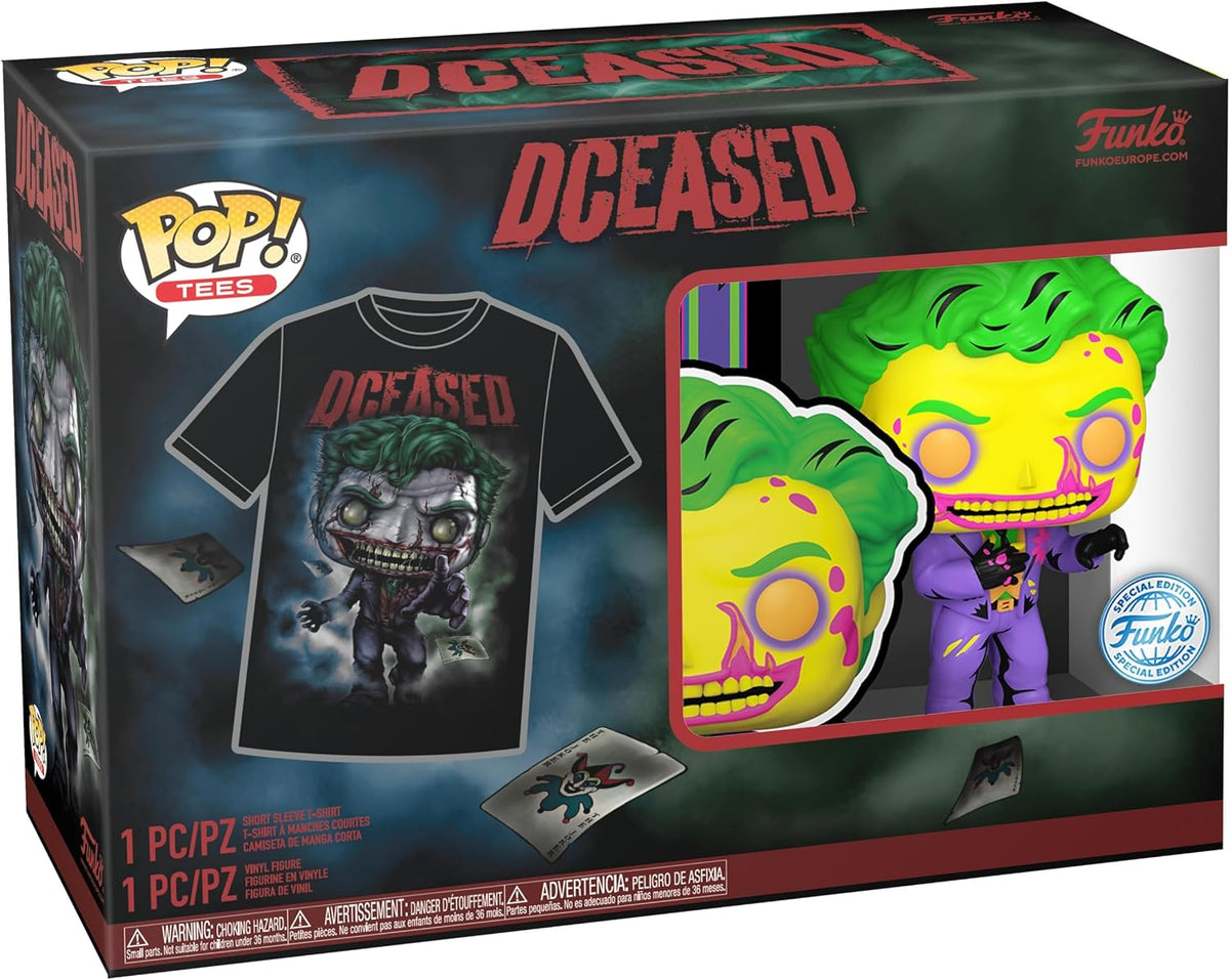 Funko Pop! DCeased Joker Blacklight Vinyl Figure & T-Shirt – Large