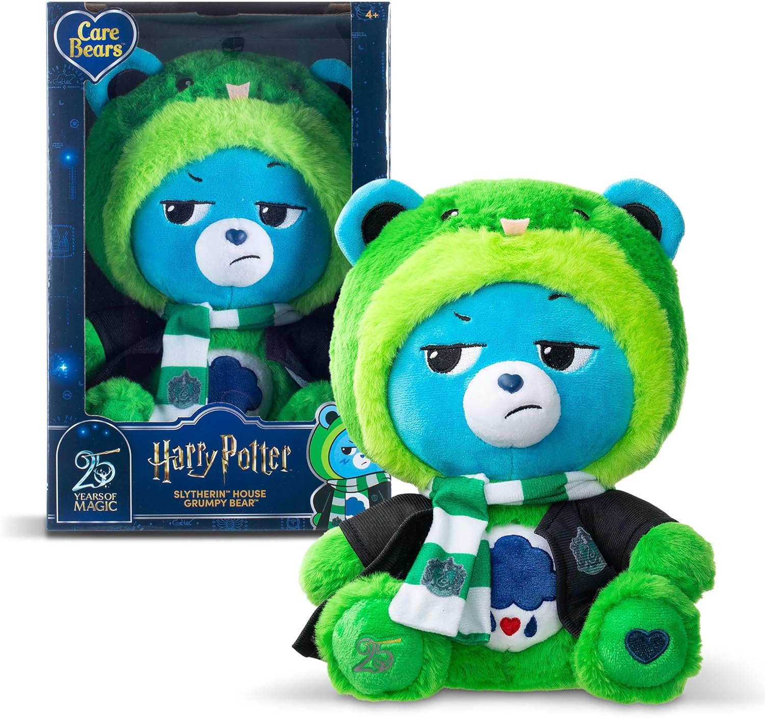 Care Bears x Harry Potter - Slytherin Grumpy Bear 30cm Hoodie Plush
