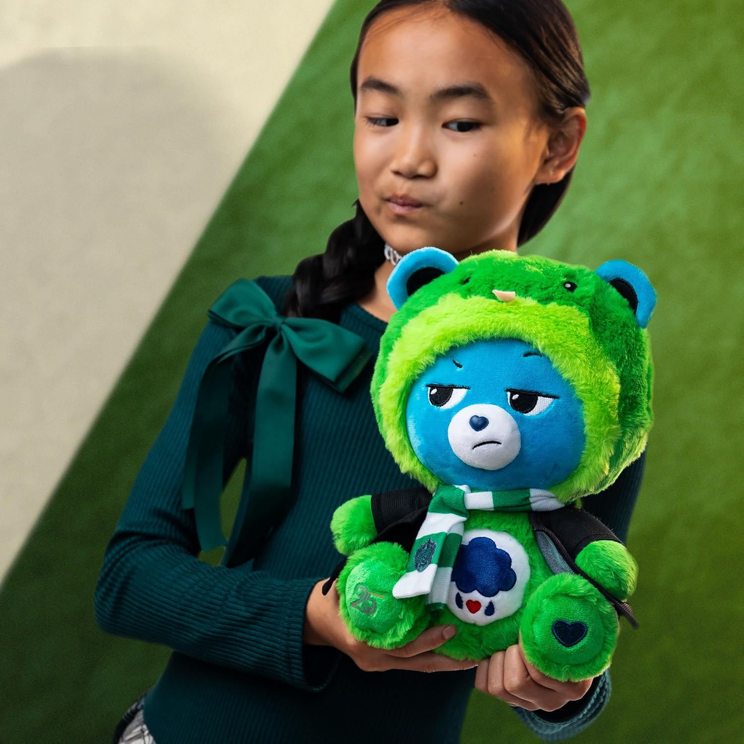 Care Bears x Harry Potter - Slytherin Grumpy Bear 30cm Hoodie Plush