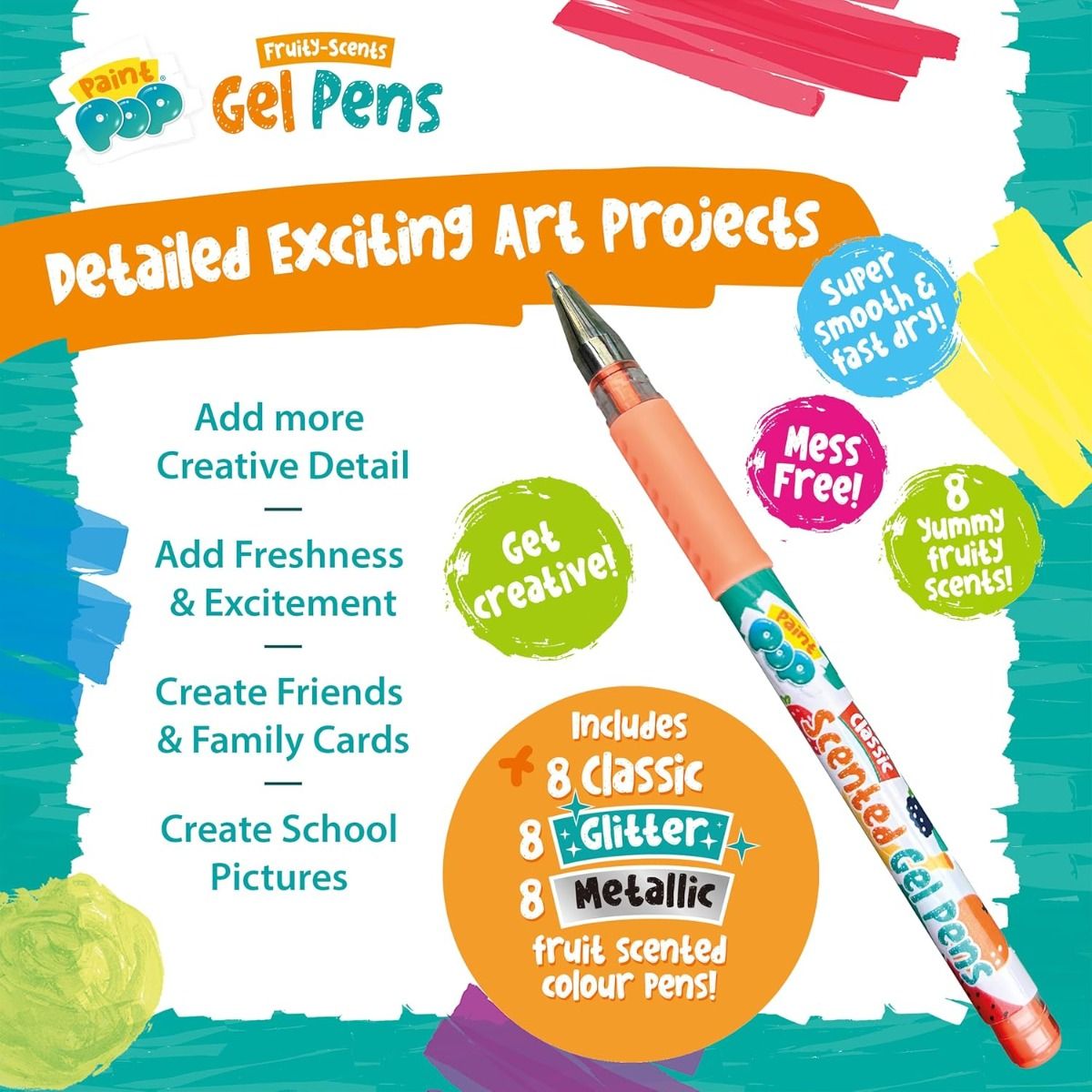 Paint Pop Scented Gel Pens 24