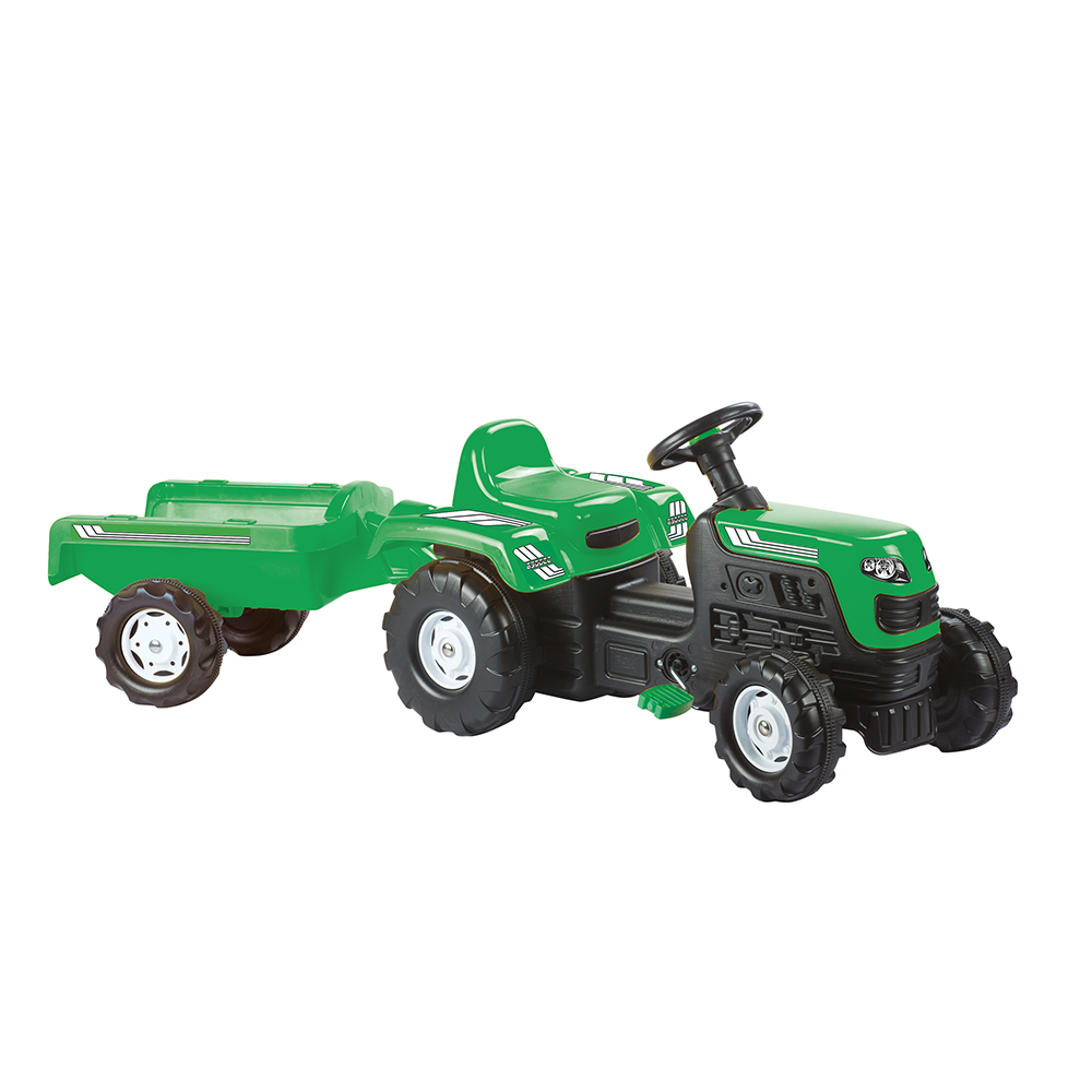 Dolu Ranchero Tractor Pedal Operated & Trailer Green