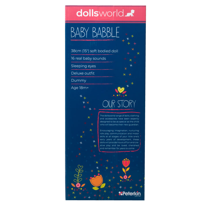 Dolls World Baby Babble 38cm Soft-Bodied Doll