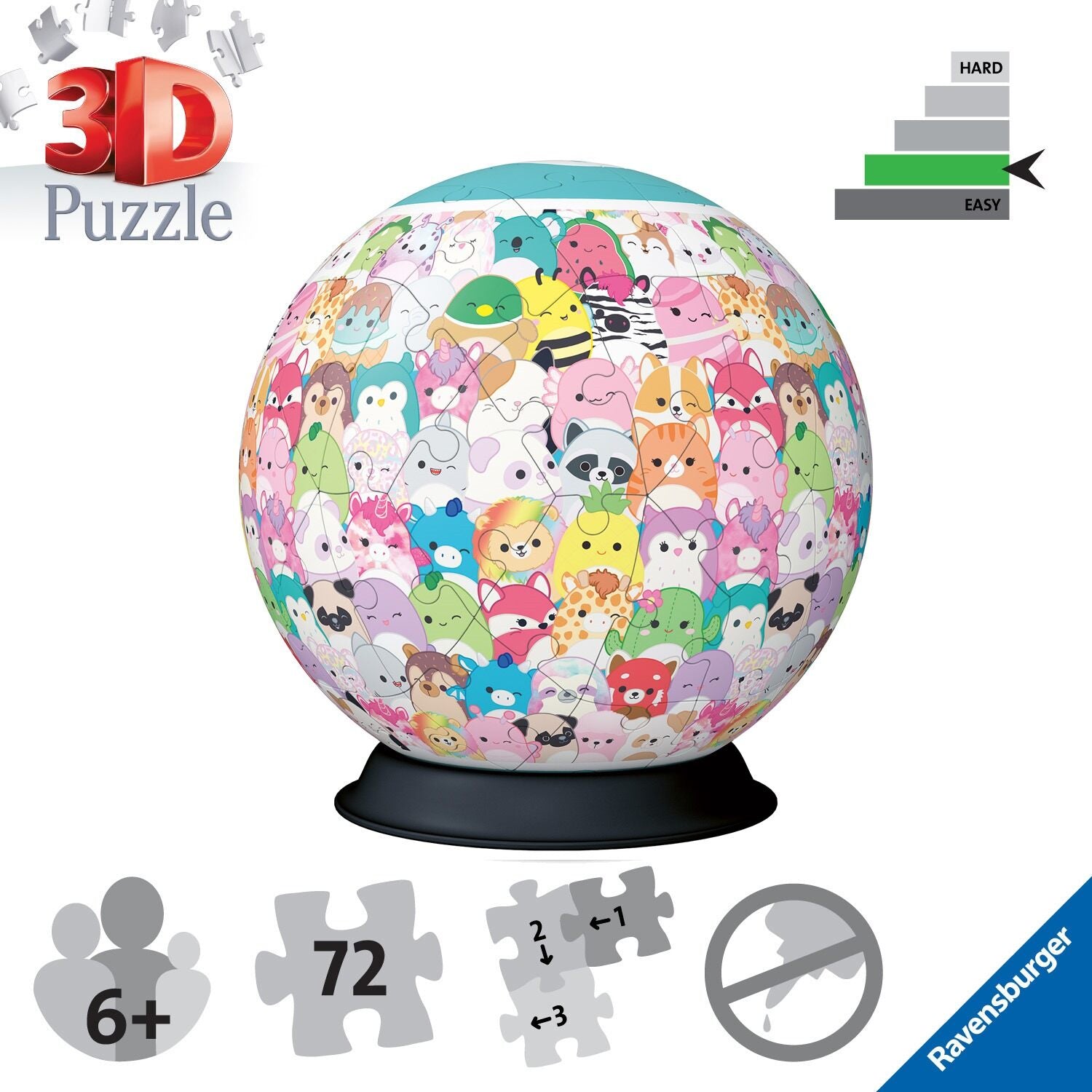 Ravensburger Squishmallows 3D Ball 72 Piece Jigsaw Puzzle