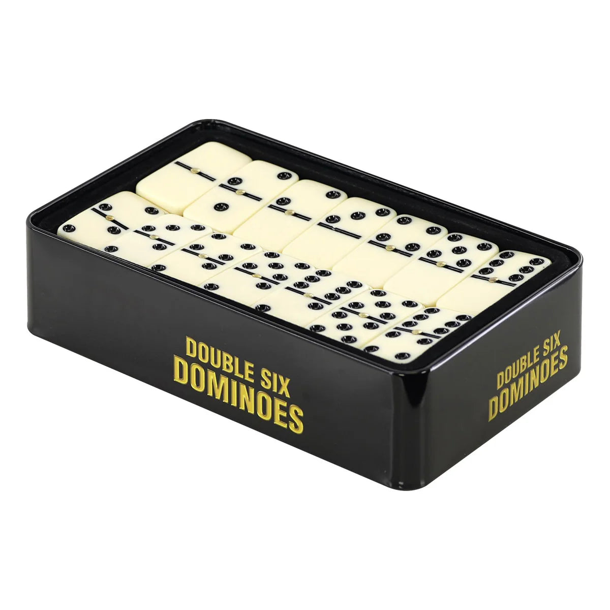 M.Y Double Six Dominoes Game in Tin Box 28 Piece Set