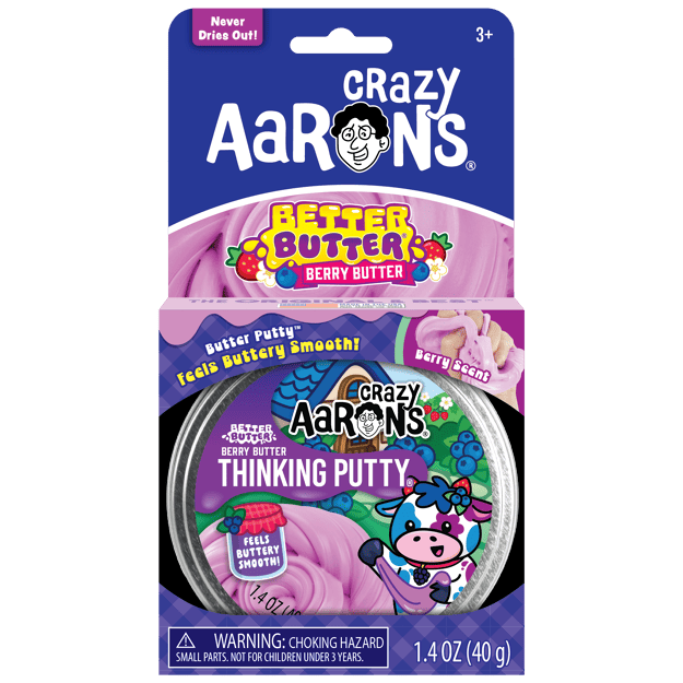 Crazy Aaron's Thinking Putty Better Butter Berry Magnetic Sensory Toy
