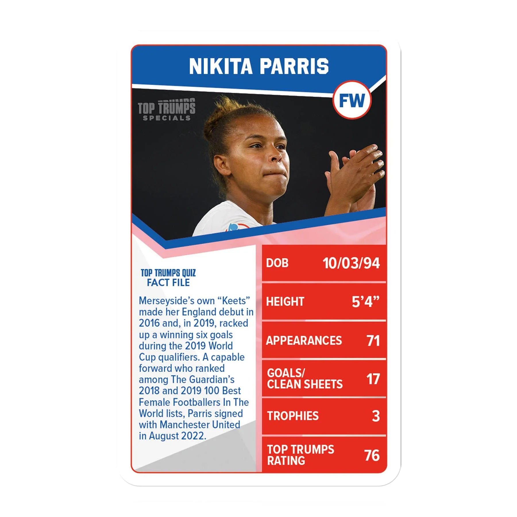 Top Trumps England Womens Football Stars