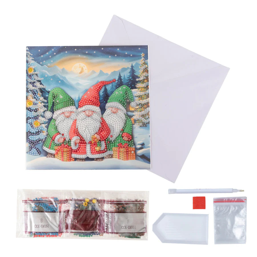 Arctic Friends, 18x18cm Crystal Art Card