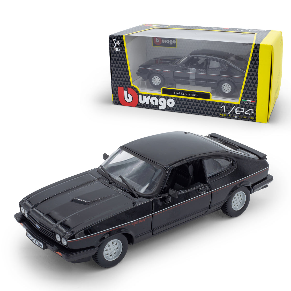 Ford Capri Black 1982 1:24 Diecast Model Car