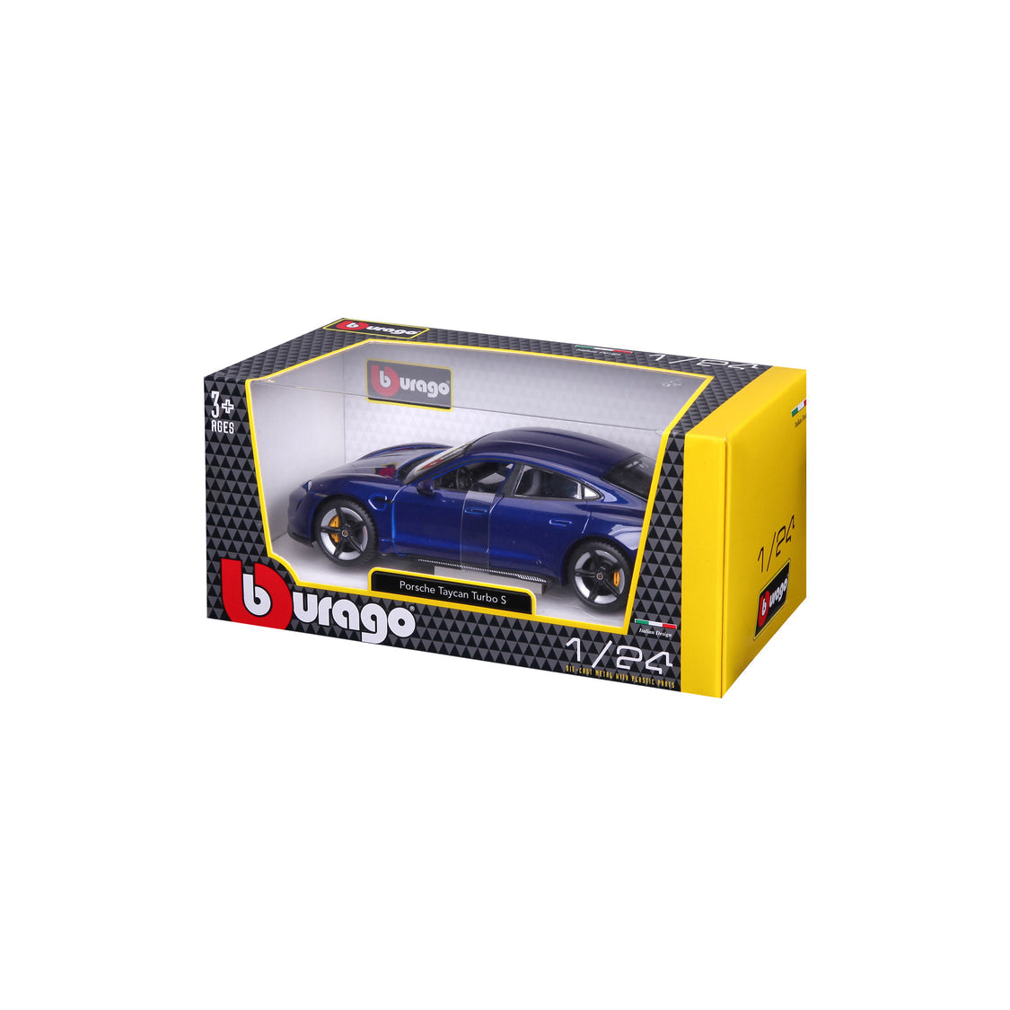 Porsche Taycan Turbo S Metallic Blue 1:24 Diecast Model Car