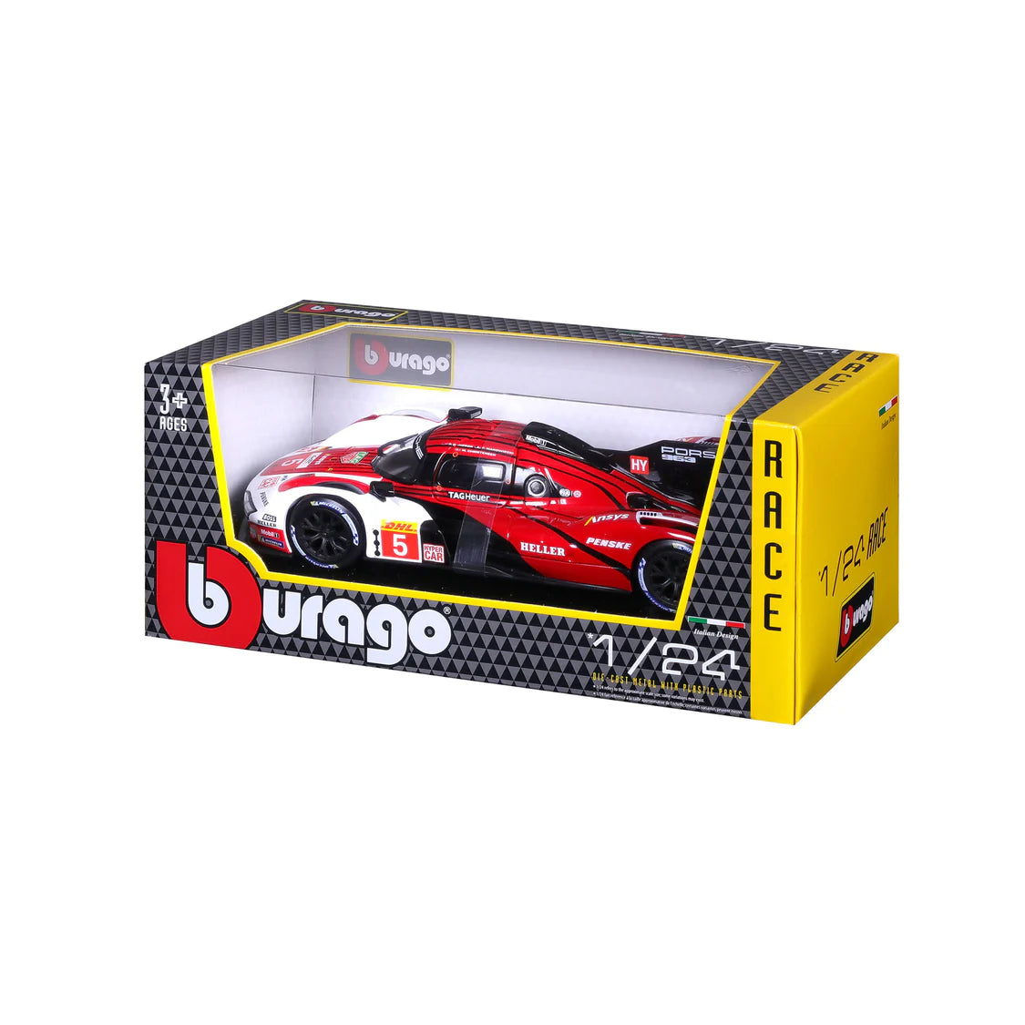 Burago Porsche 963 #5 Penske Motorsport 2024 1:24 Diecast Model Car