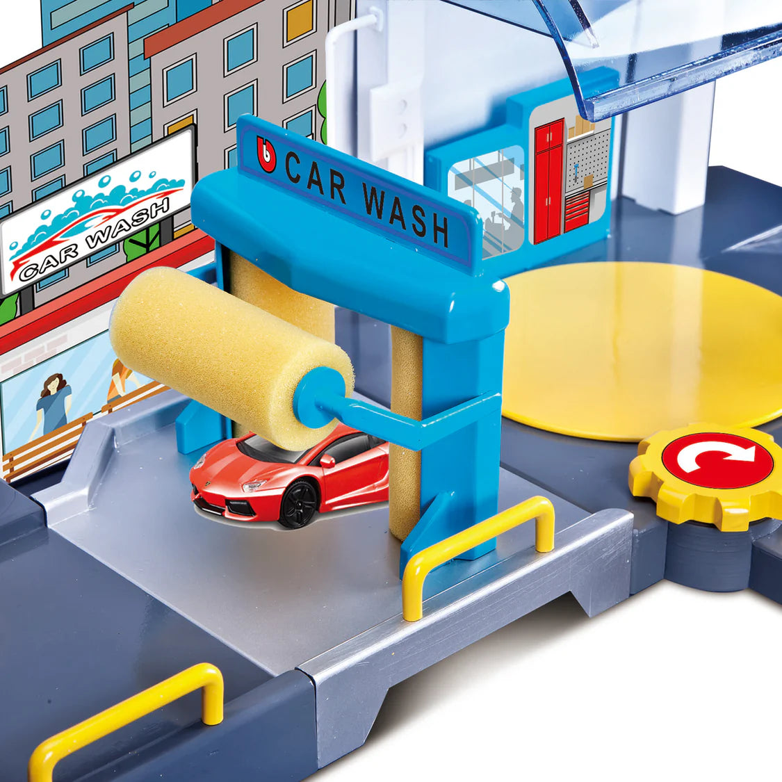 1:43 Street Fire Car Wash Playset Garage