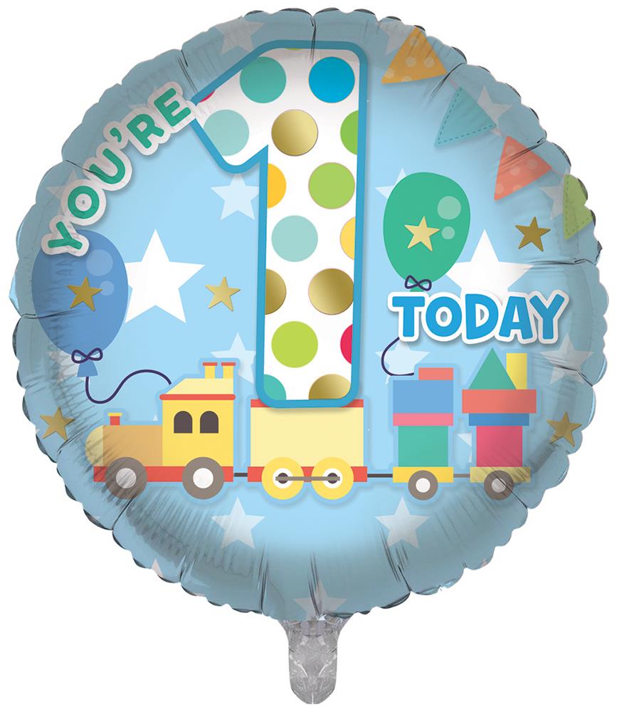 18 Inch Age 1 Birthday Boy Foil Balloon