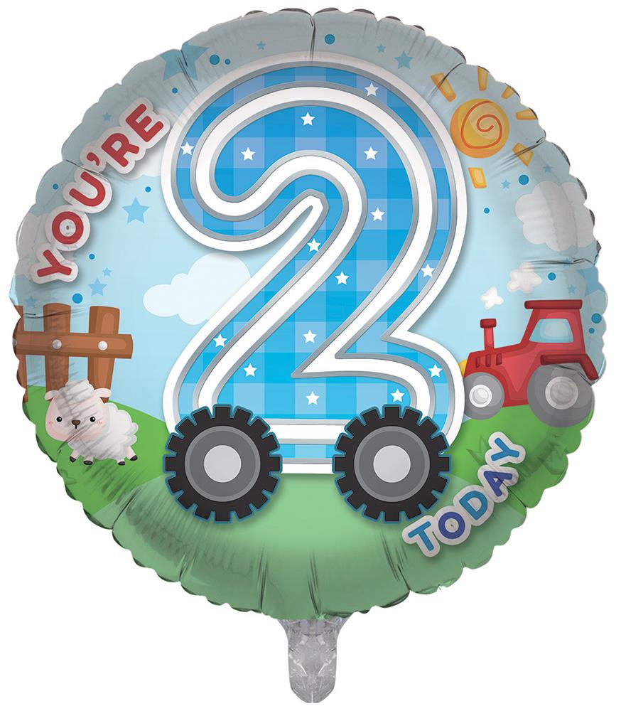 18 Inch Age 2 Birthday Boy Foil Balloon