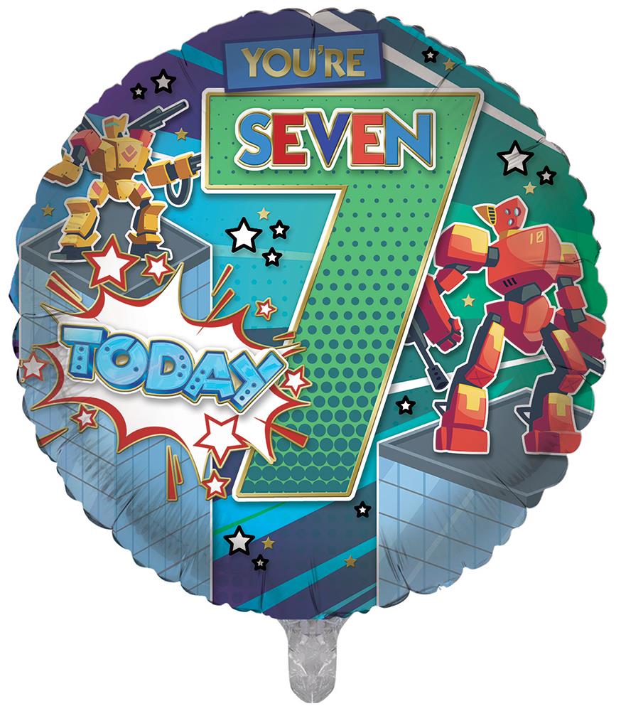 18 Inch Age 7 Birthday Boy Foil Balloon