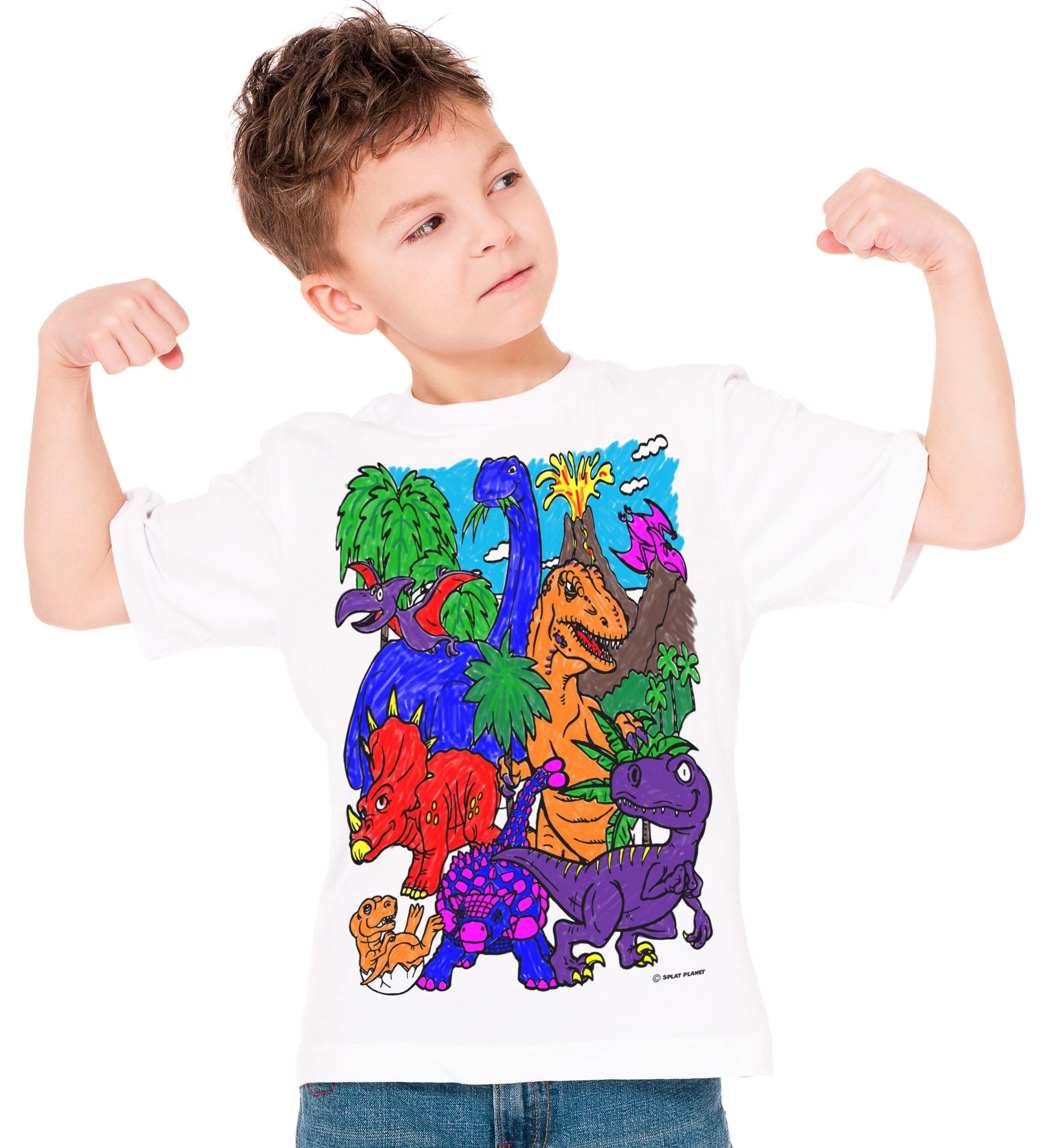 Dinosaur Colour In T-Shirts
