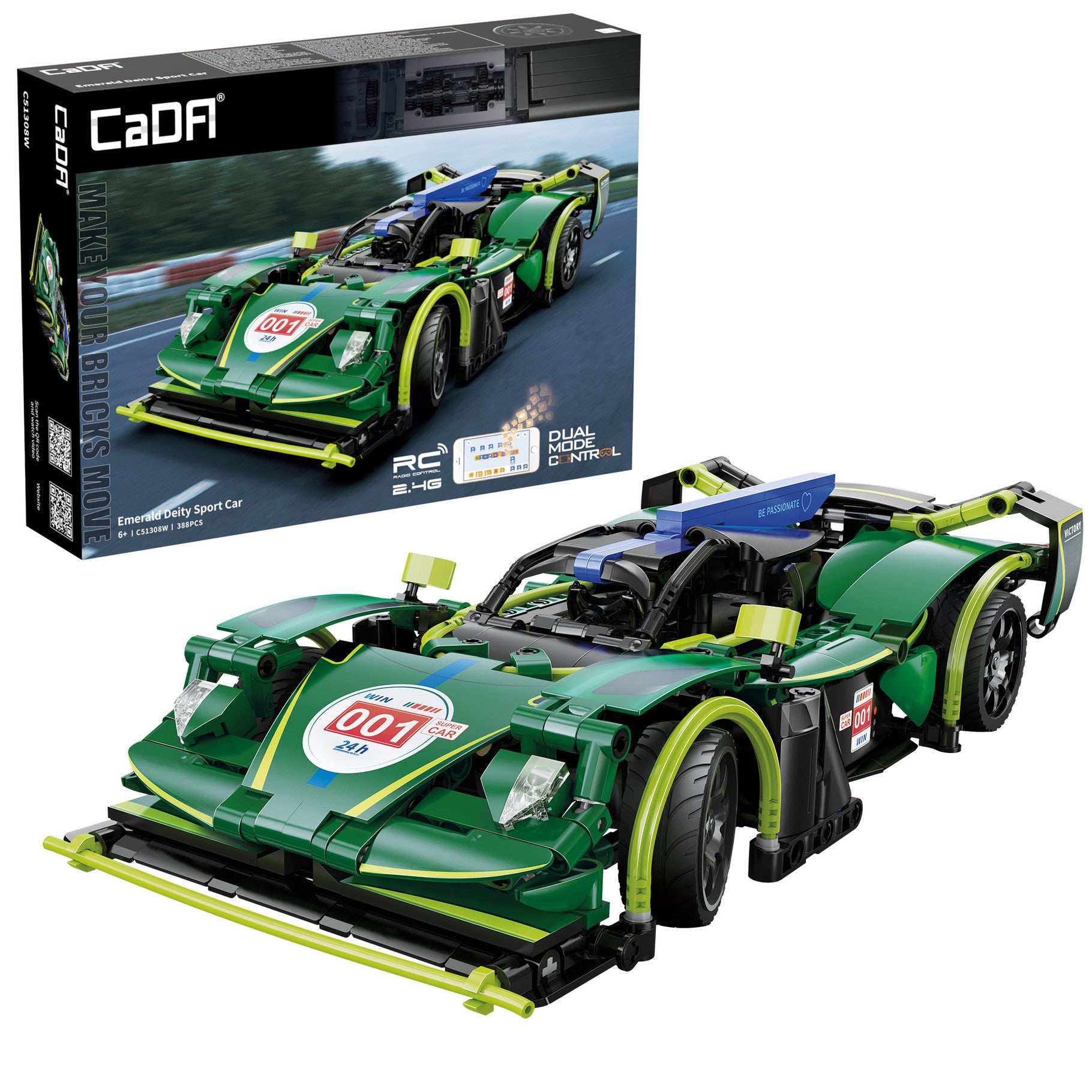 CaDA Emerald Deity Sports Car Brick Kit 388 pcs