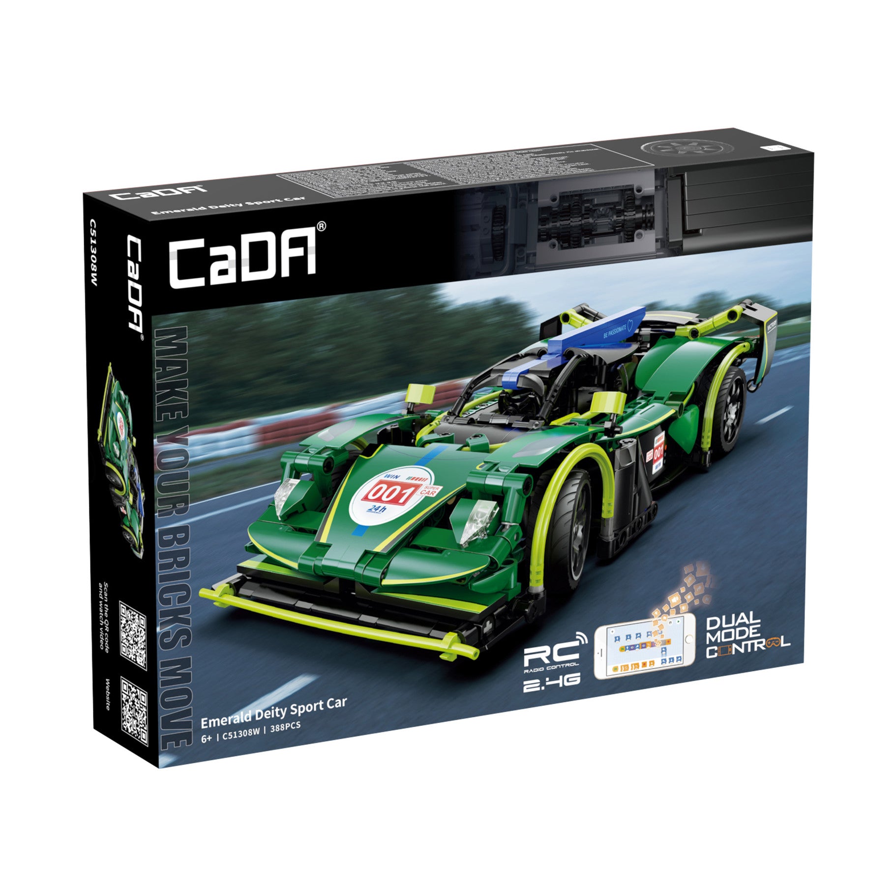 CaDA Emerald Deity Sports Car Brick Kit 388 pcs