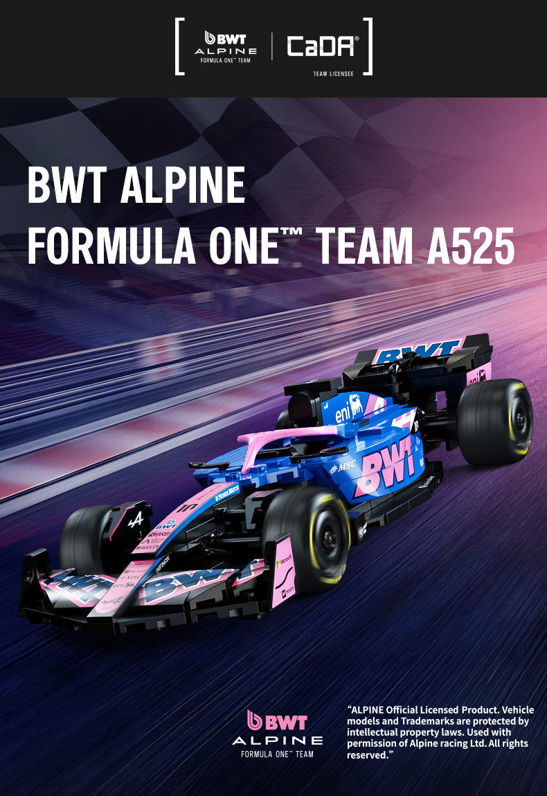 CaDA 1:24 BWT Alpine F1 Team A525 Racing Car Brick Kit 300 pcs