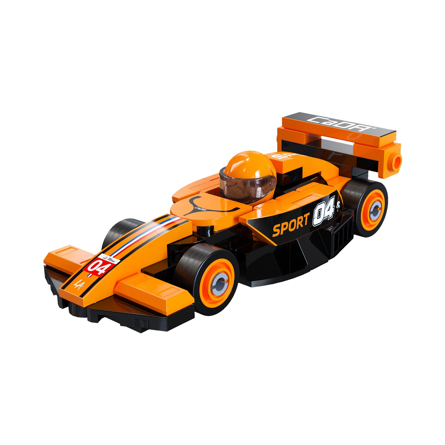CaDA Mini Orange Circuit Racing Car Brick Kit 70 pcs