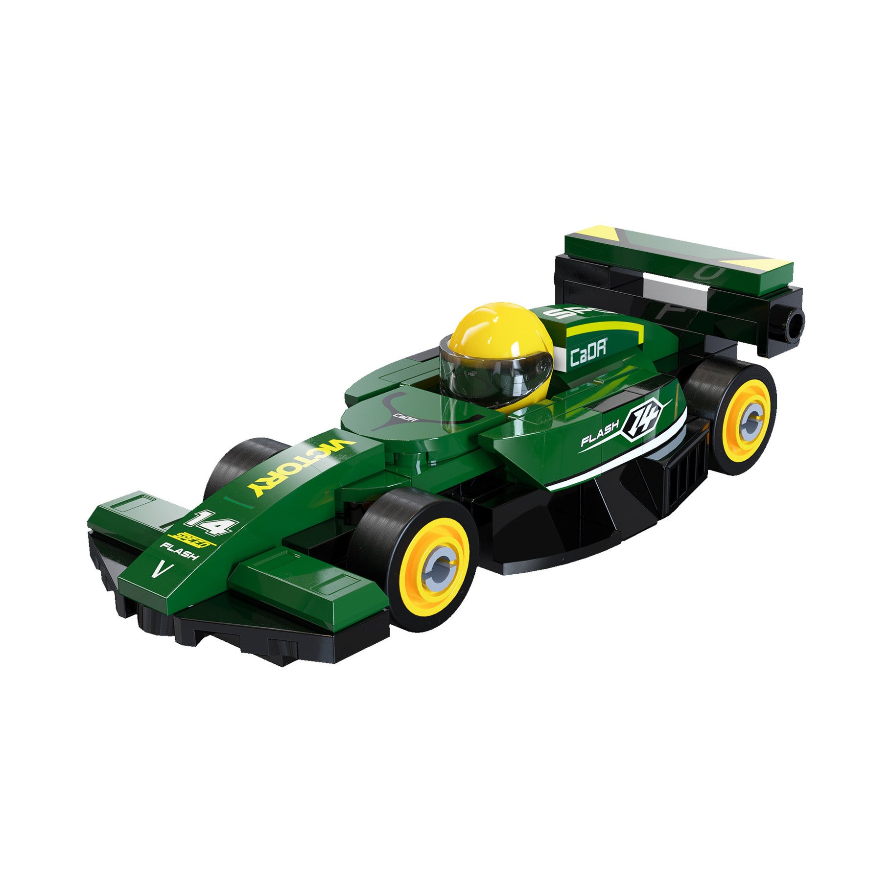 CaDA Mini Green Circuit Racing Car Brick Kit 70 pcs