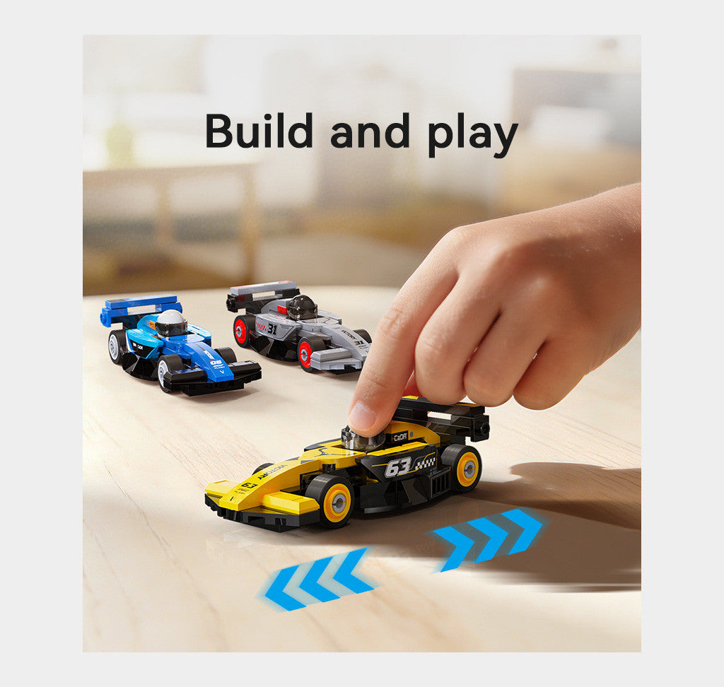 CaDA Mini Grey Circuit Racing Car Brick Kit 70 pcs