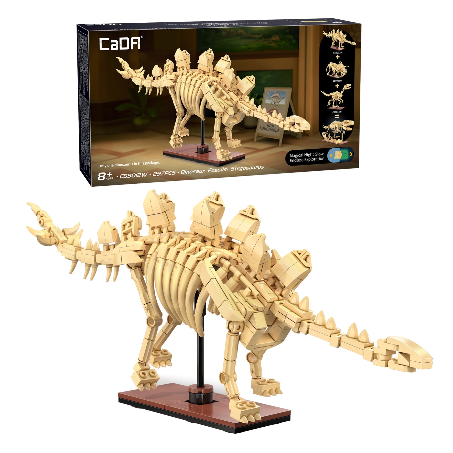 CaDA Dinosaur Fossils: Stegosaurus Brick Kit 297 pcs