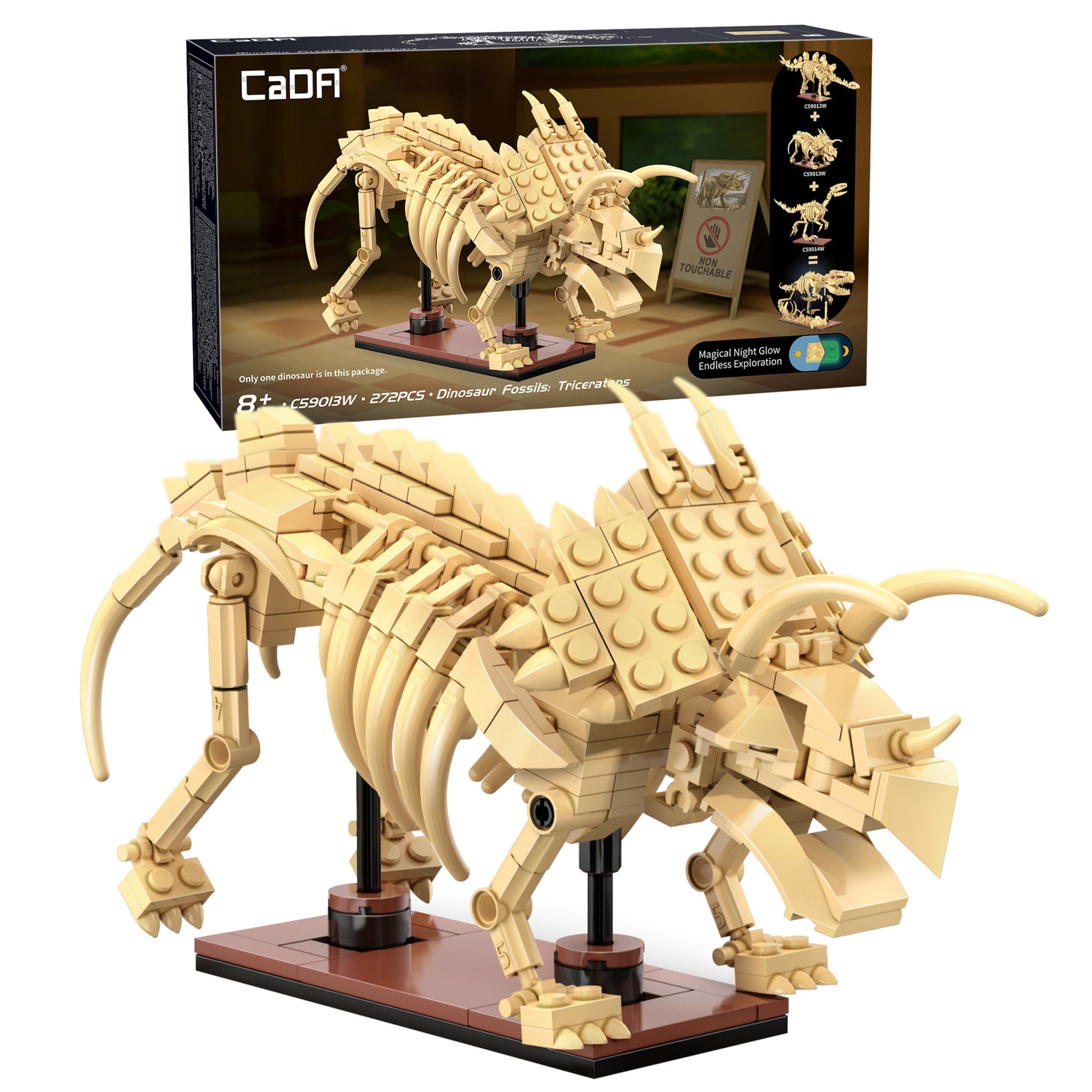 CaDA Dinosaur Fossils: Triceratops Brick Kit 272 pcs