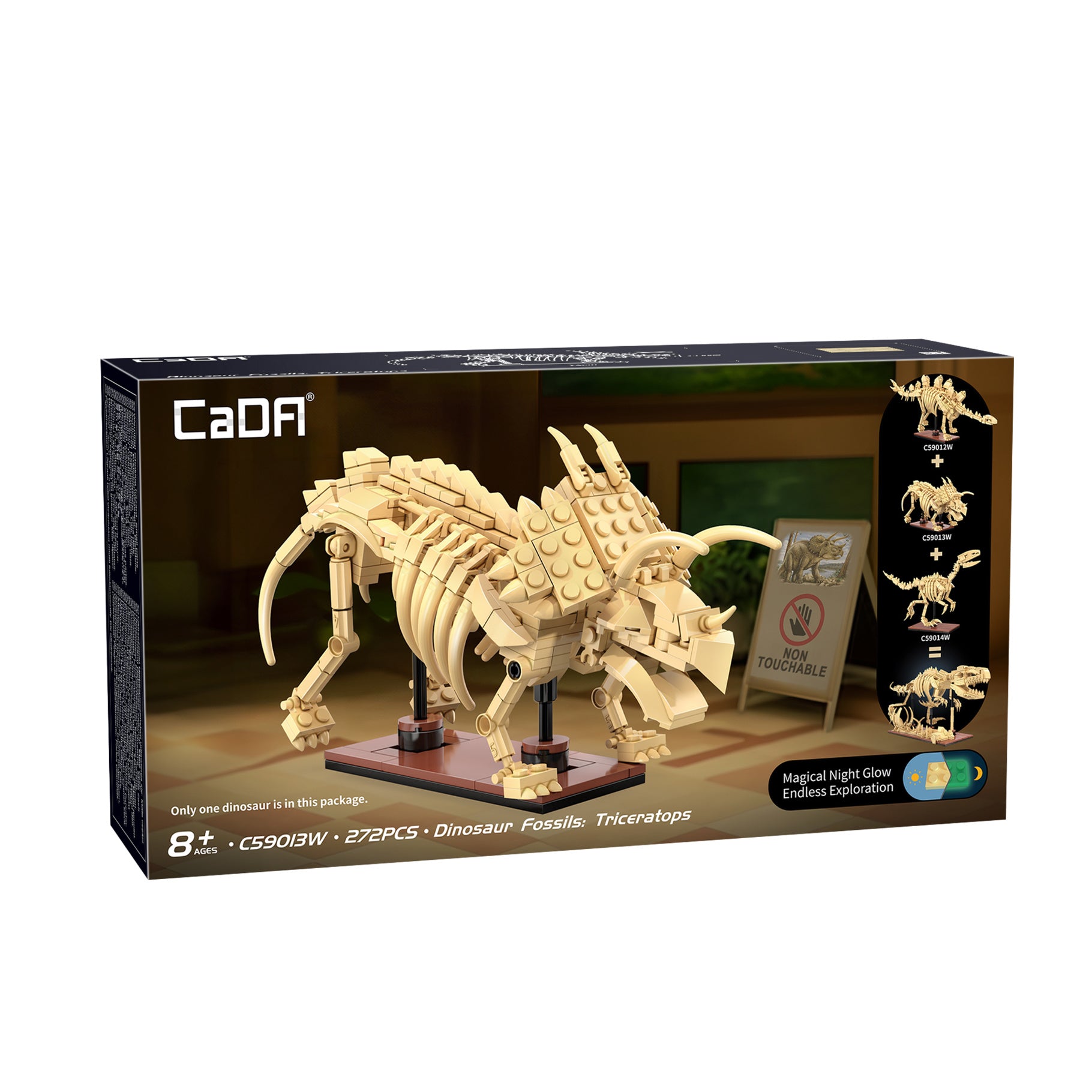 CaDA Dinosaur Fossils: Triceratops Brick Kit 272 pcs