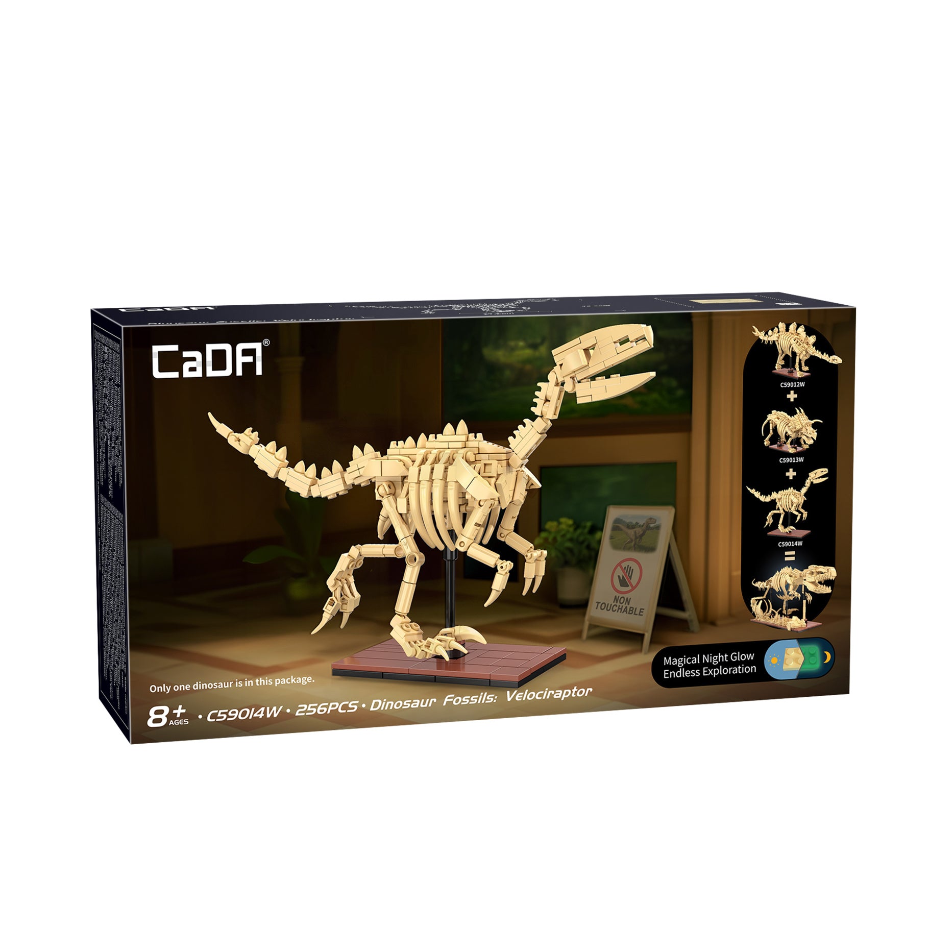 CaDA Dinosaur Fossils Velociraptor Brick Kit 256 pcs
