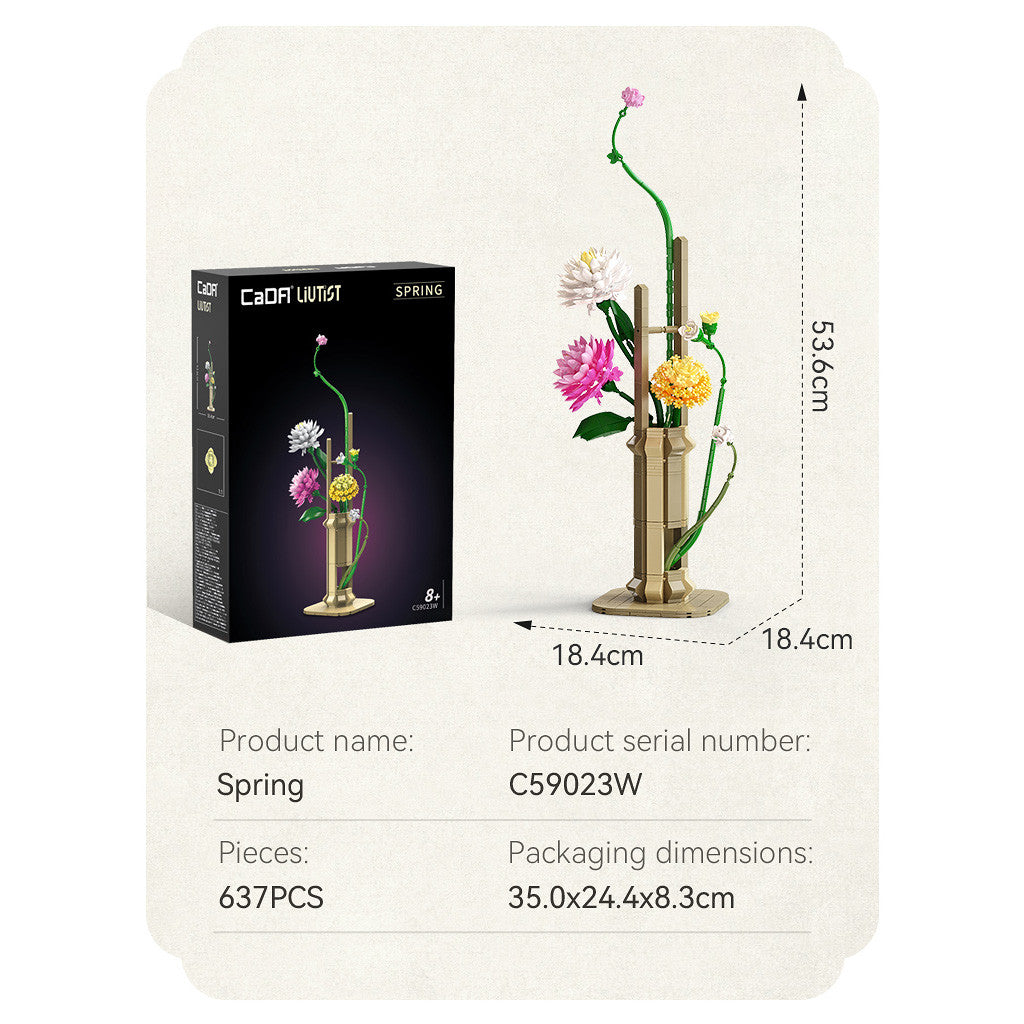 CaDA Oriental Floral Art: Spring Brick Kit 613 pcs