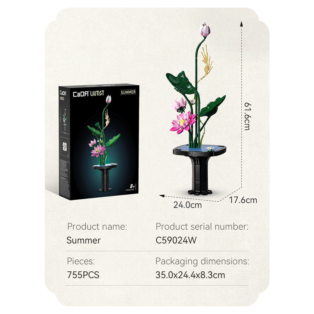 CaDA Oriental Floral Art: Summer Brick Kit 751 pcs