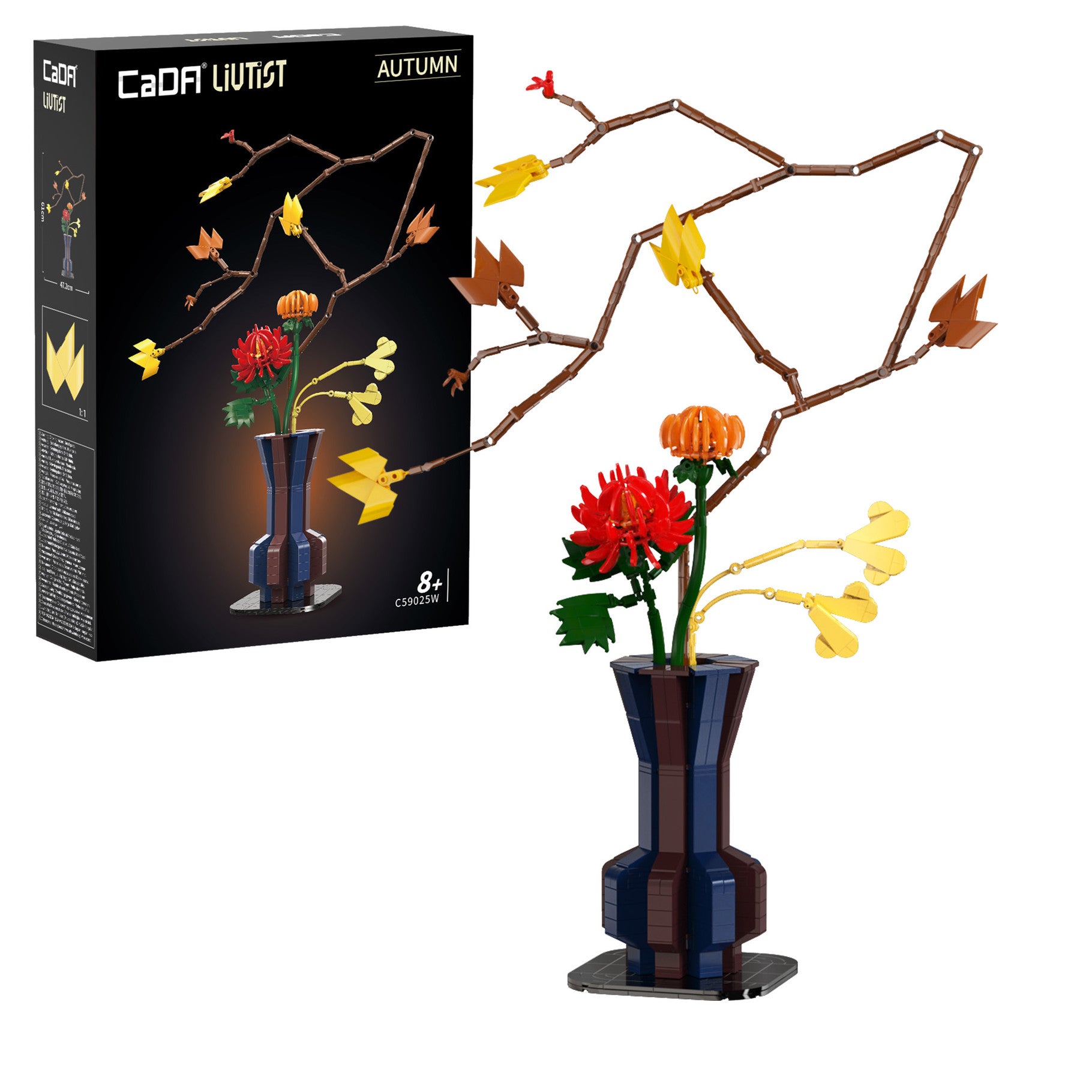 CaDA Oriental Floral Art: Autumn Brick Kit 795 pcs