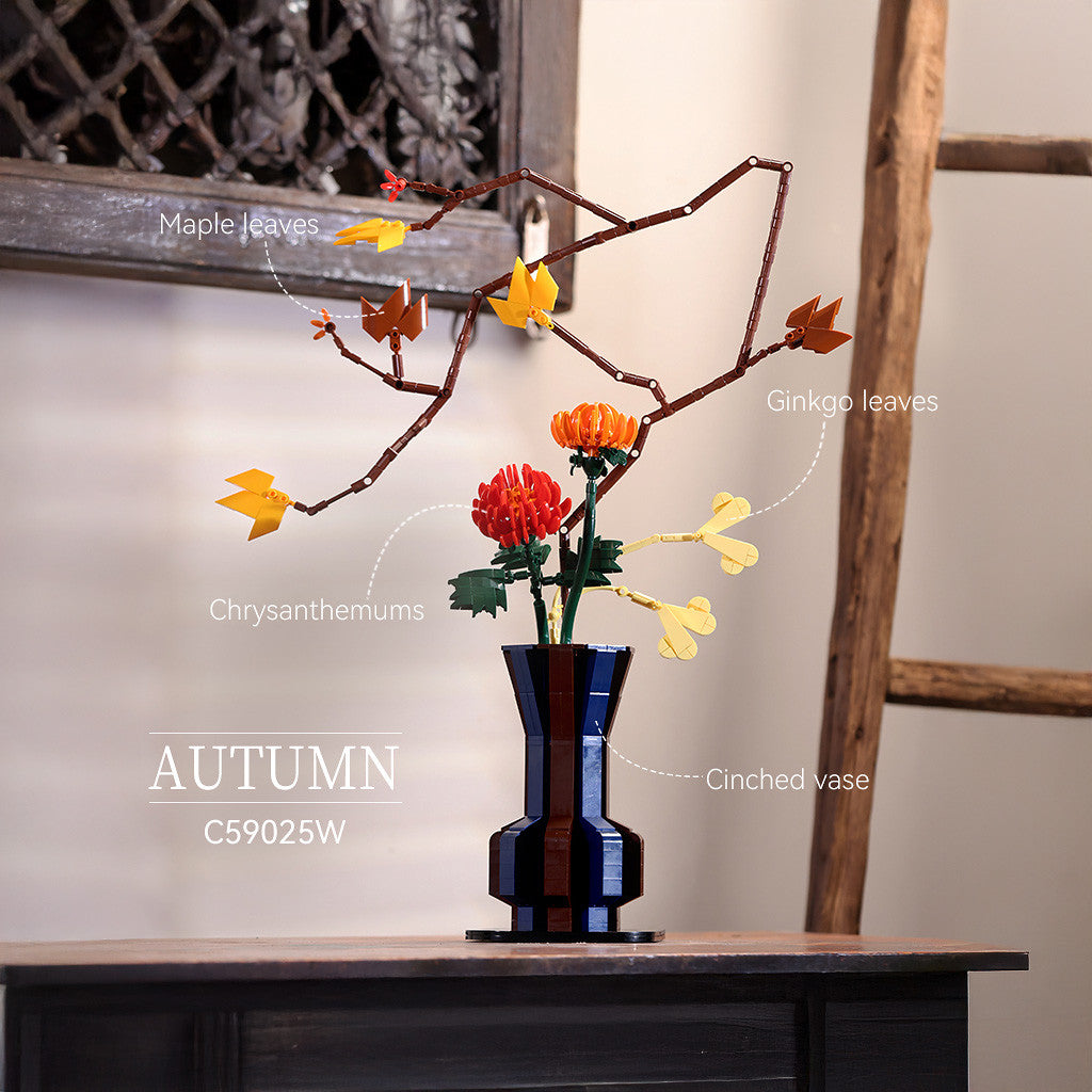 CaDA Oriental Floral Art: Autumn Brick Kit 795 pcs