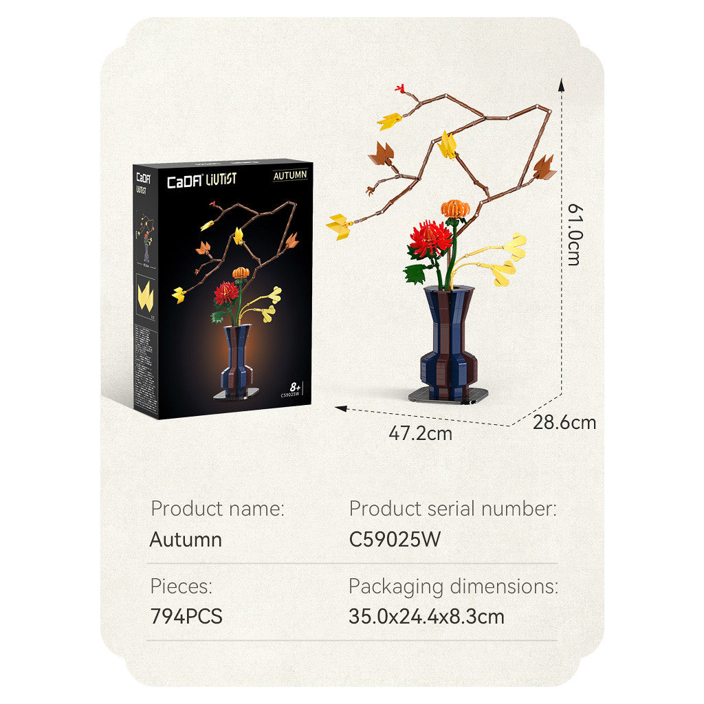 CaDA Oriental Floral Art: Autumn Brick Kit 795 pcs